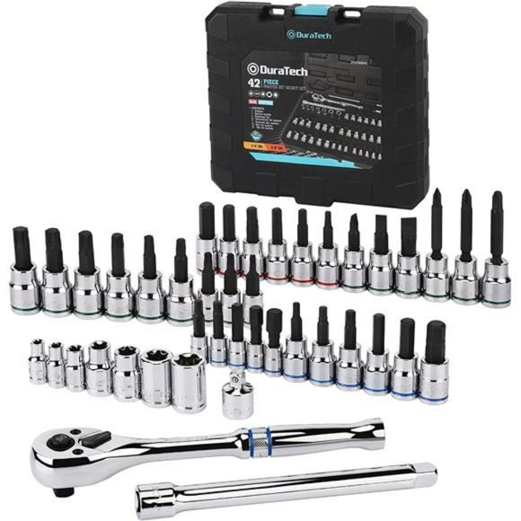DURATECH Bit Socket Set, 42-piece with Storage Case, SAE & Metric - Picture 1 of 7